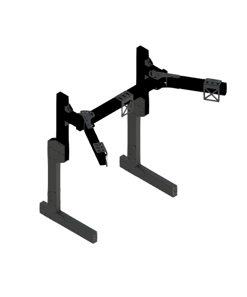 Simforge Triple Monitor Stand – Aluminum Profile Sim Racing Cockpit Display Mount